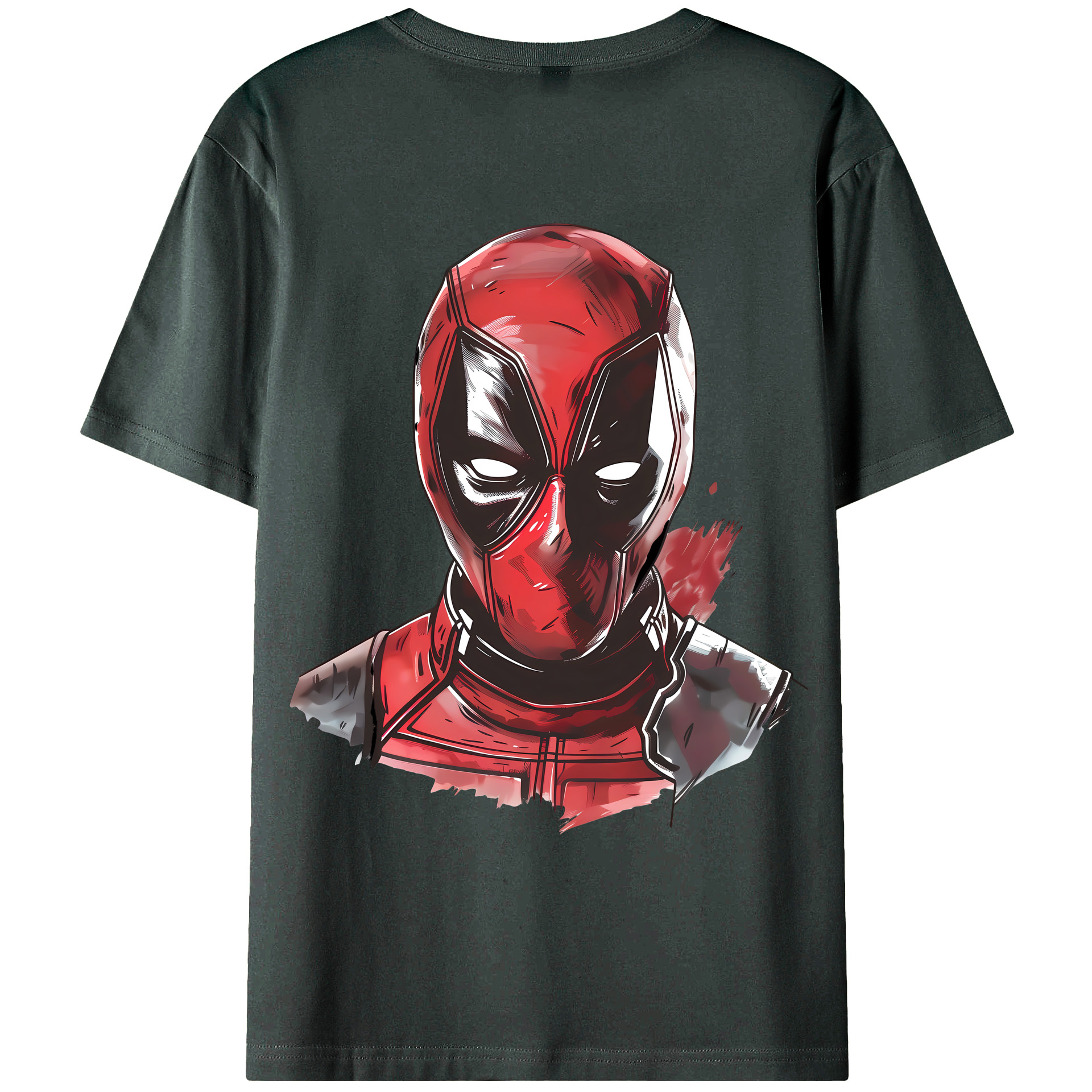 （画像用） Deadpool デッドプール 綿100％ メンズ半袖Tシャツ（バックプリント） 通気性